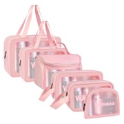 Transparente Kosmetiktasche 6PC Set, PU-Leder Organizer, Rei 1 St