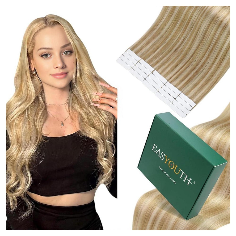 Tape Extensions Echthaar Blond Honigblond 50g 1-7 #27P22(27 1 St