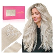 Clip In Extensions Echthaar Remy 9 Stück 55cm-150g #60A Plat 1 St
