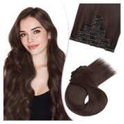 Haarteile Extensions Clip in Highlight 8PCS 45 cm #4 Dunkelb 1 St