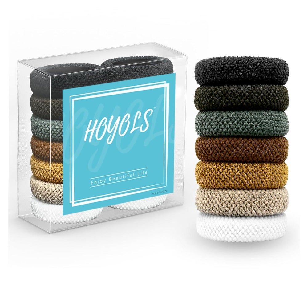 HOYOLS Gro?e nahtlose Haargummis für dickes Haar, 14er Set, 1 St