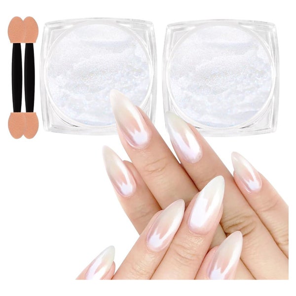 Cromepulver Pigment Perle Aurora Spiegeleffekt 2pcs Perlweiß 1 St