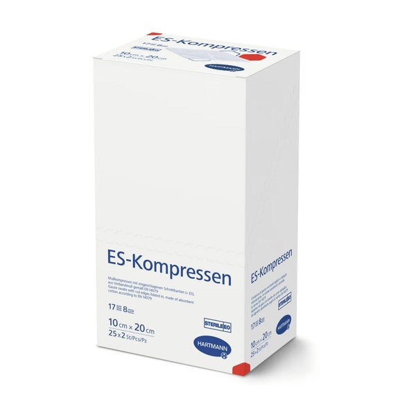 ES Mullkompressen steril 10 x 20 cm, 17-fädig, 8-fach 750 St