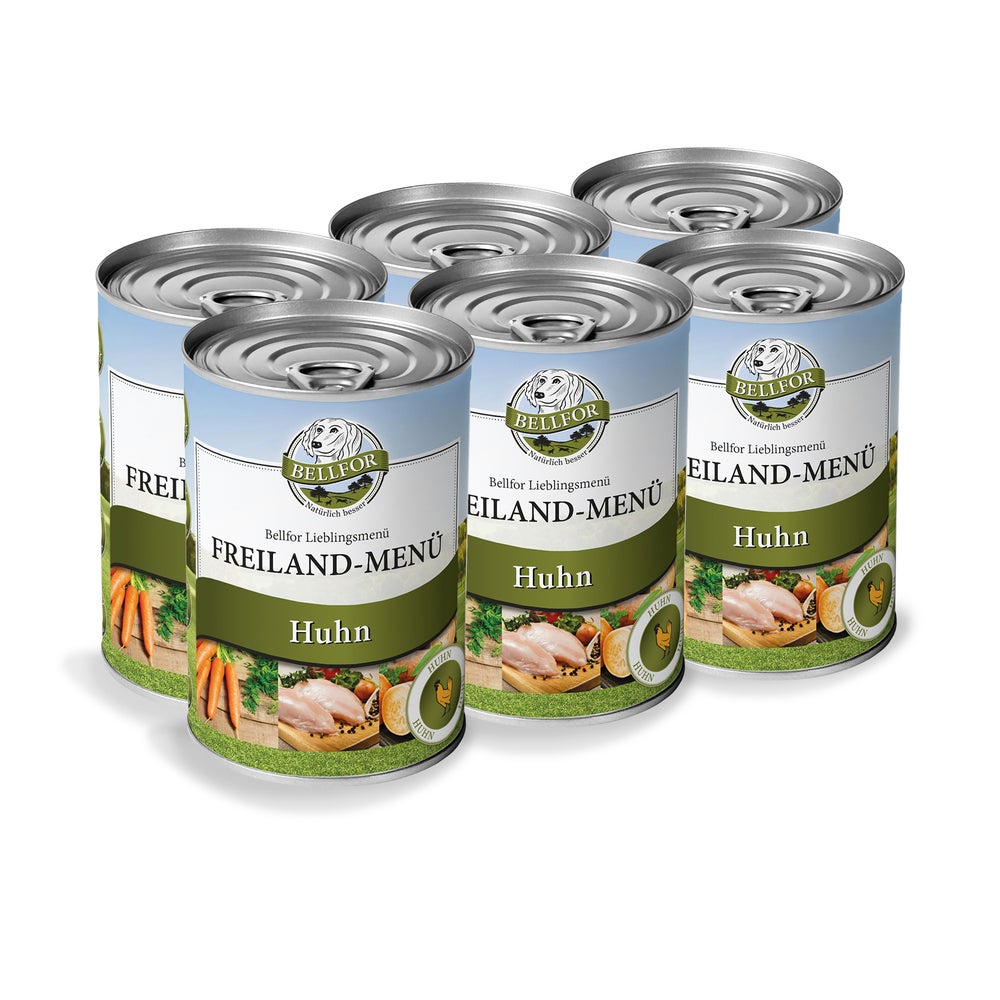 Bellfor Hundefutter Nass mit Huhn Freiland-Menü 2,400 g 2400 g