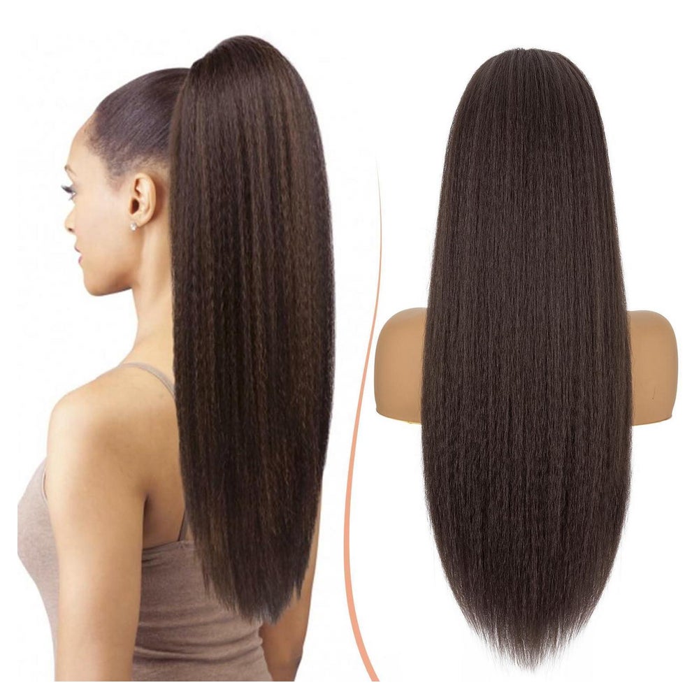 Pferdeschwanz Haarteil Kordelzug Kinky Yaki 60 cm Schokolade 1 St