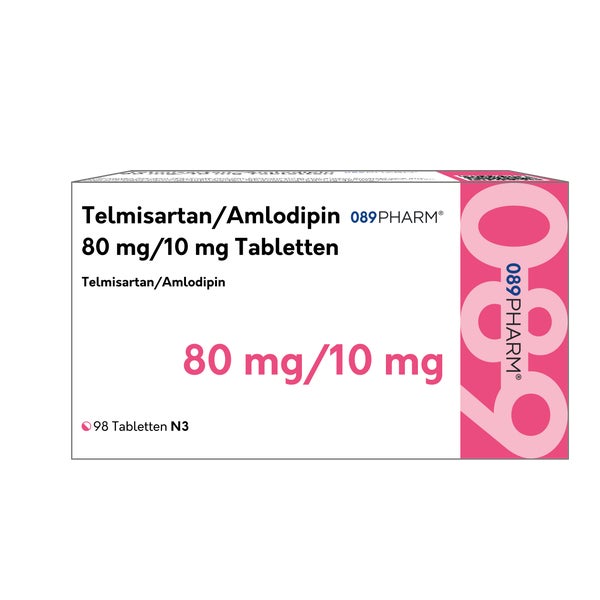 Telmisartan/amlodipin 089pharm 80 mg/10 98 St