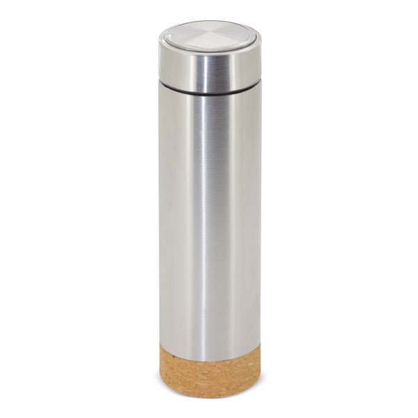 Edelstahl Thermosflasche mit Korkboden "Ruben" - silber 1 St