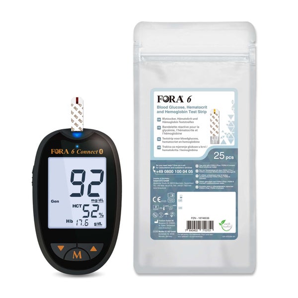 FORA 6 Connect | Blutzucker-, Hämatokrit- und Hämoglobin-Messgerät (Multi-Parameter) - mg/dl 1 St