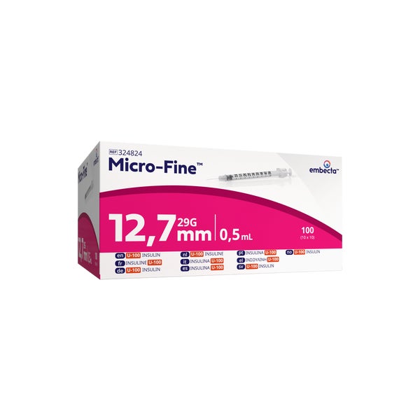 Micro-fine Insulinspritze 0,5 Ml U100 12,7 Mm 100 St