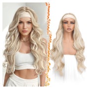 Perücke Stirnband Body Wave Synthetik Damen 66cm Blond Highl 1 St