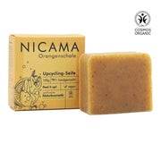 NICAMA Upcyclingseife mit Peelingeffekt Orangenschale 100 g