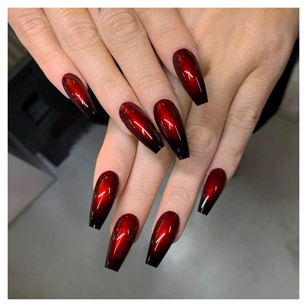 Kunstnägel Kurz Rot Schwarz Ombre Gelee Kleber 1 g 1er Pack 1 St