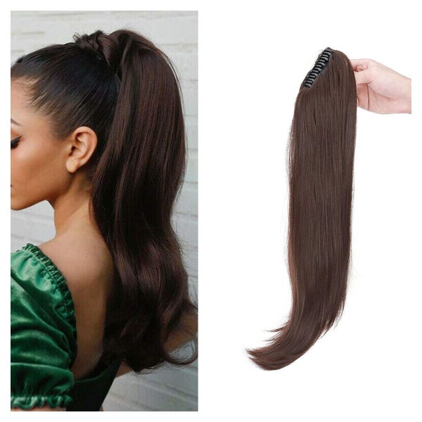 Pferdeschwanz Clip Extensions Synthetik Lockig 55cm Damen Mi 1 St