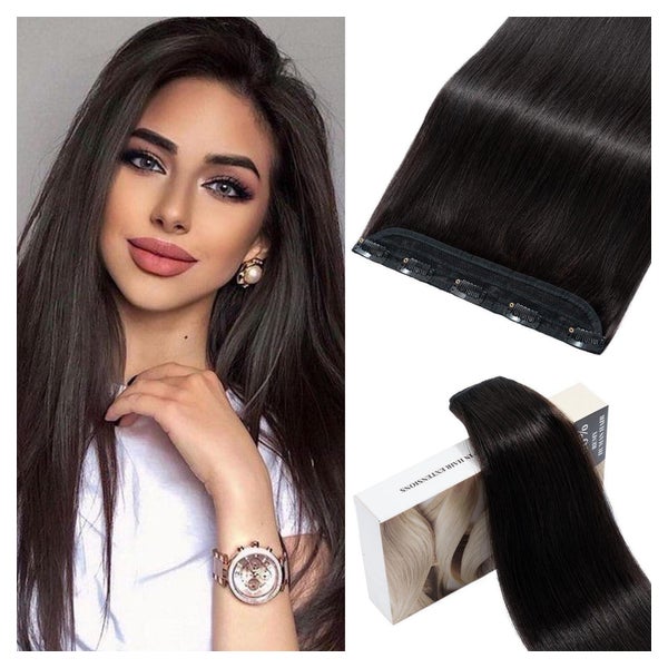 Haarverlängerungen Clip In 40 cm #1BA Light Natürliches Schw 1 St