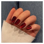 Kunstnägel Press On Cat Eye Weinrot Acryl Glitzer Kurz Catey 1 St