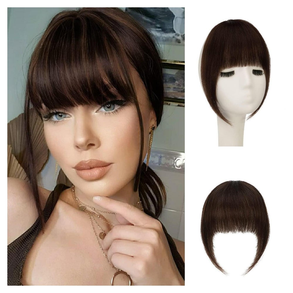 Pony Clip Echthaar Remy OnePiece Haarteil Neat Bangs Mittelb 1 St