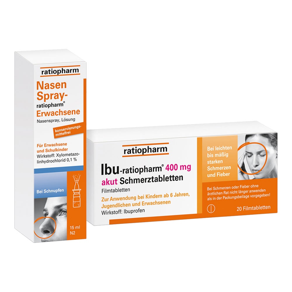 ratiopharm IBU 400 akut + Nasenspray Erw 1 Set
