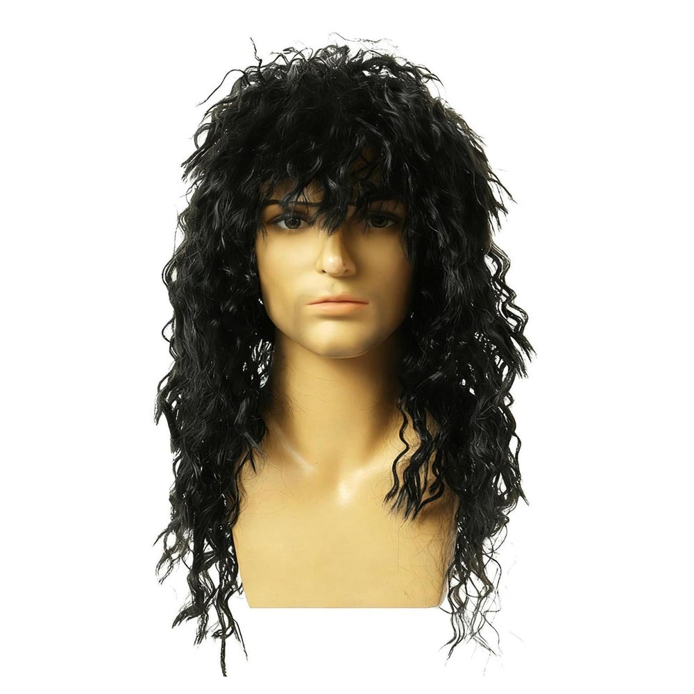 Perücke Herren Lange Lockige Mullet 70er 80er Heavy Metal Sc 1 St