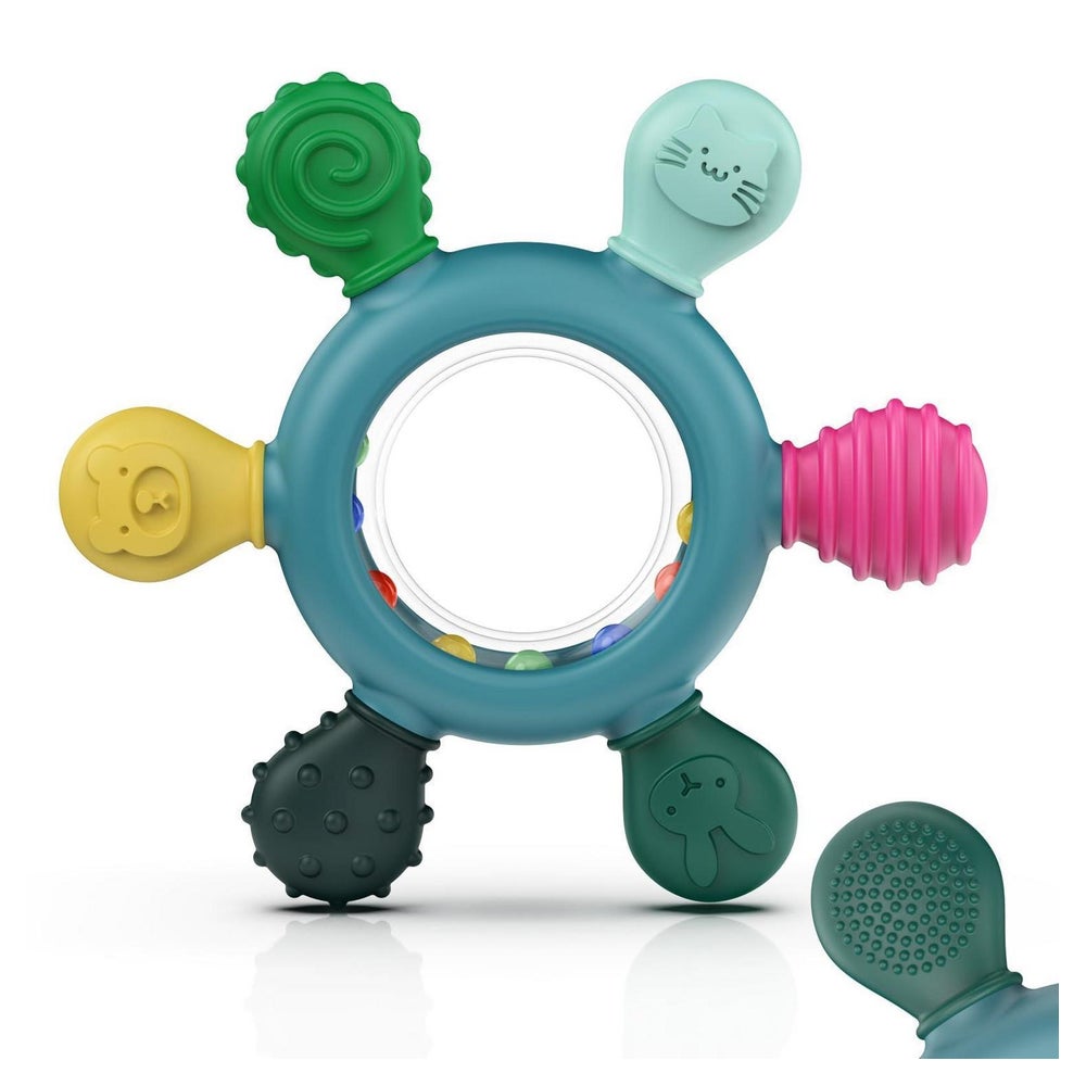 Beißring Baby Zahnen Spielzeug Silikon Rassel BPA 1 St