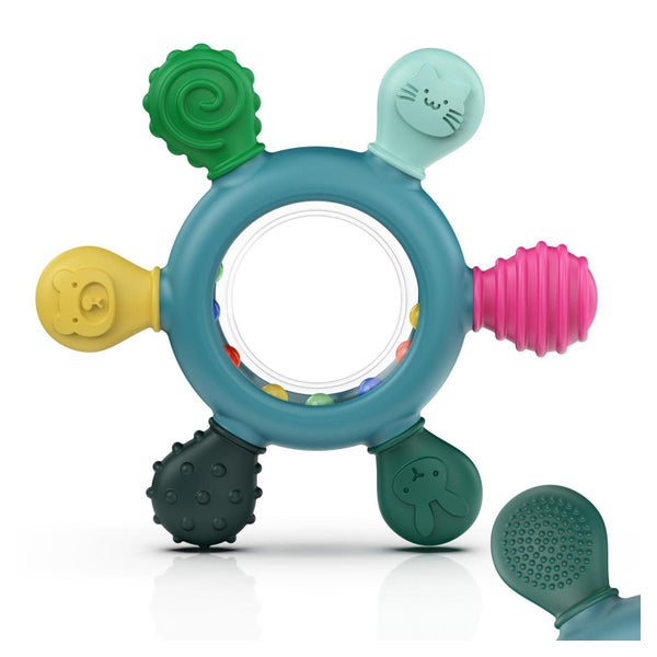 Beißring Baby Zahnen Spielzeug Silikon Rassel BPA 1 St