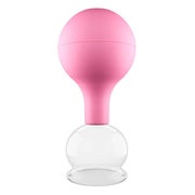 Produktabbildung: Pulox Schröpfglas aus Echtglas mit Saugball - 40mm in Pink 1 St