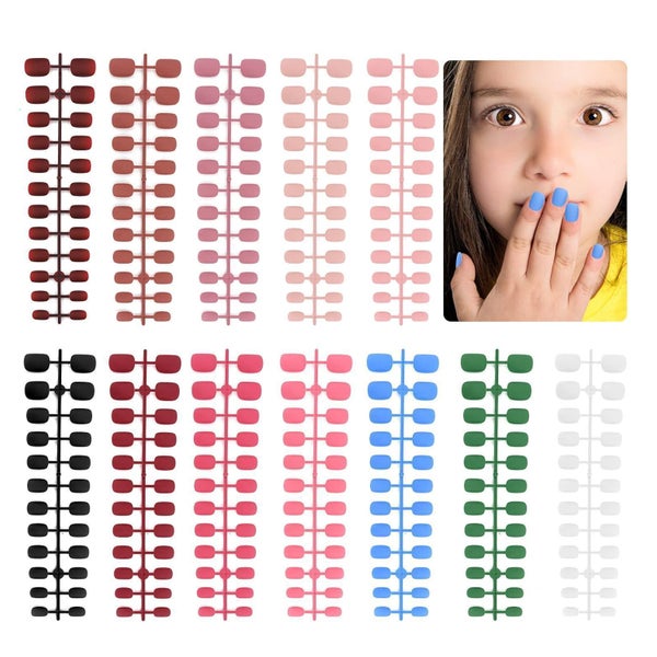 Künstliche Nägel 288 Stück kurz quadratisch matt 12 Farben K 1 St