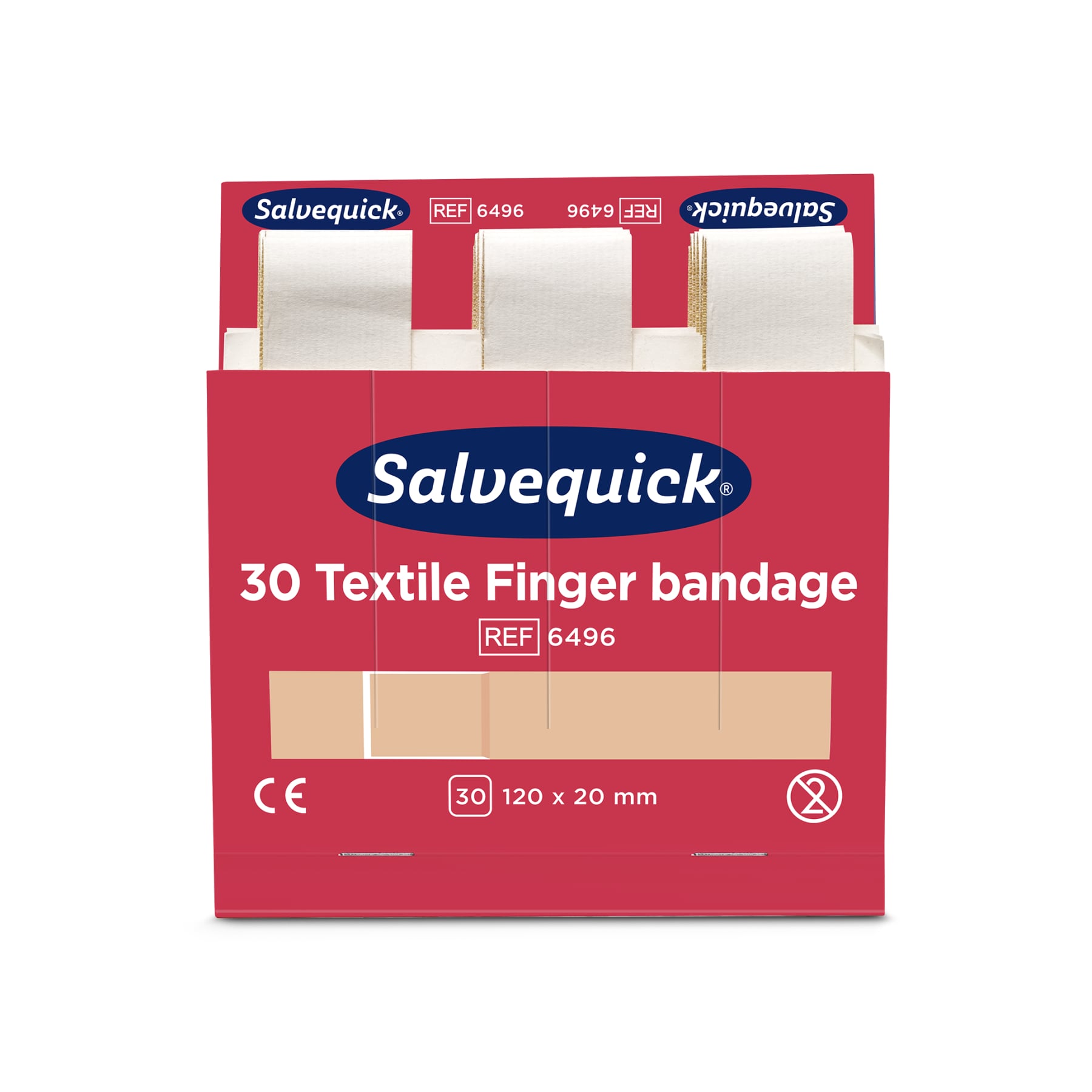 Cederroth Salvequick Textilpflaster, extra lang - 1 Box = 6 x 30 Stück