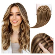 Topper Echthaar Clip Toupet Seide Remy 130 25cm #4 27 Balaya 1 St
