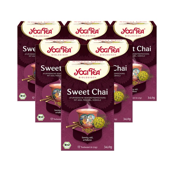 Yogi Tea - Sweet Chai Bio Gewürztee | 6 x 34g 6x17 St