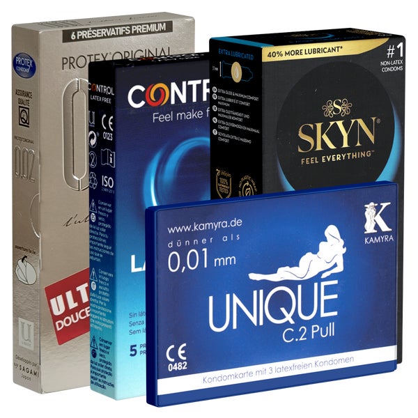 Kondomotheke® Latexfreie Kondome - 4-Sorten-Pack F (24 Kondome) 24 St