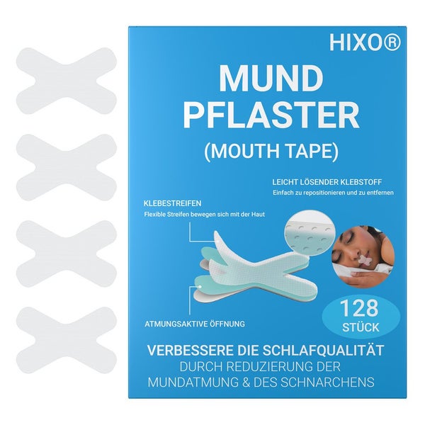 HIXO Mundpflaster gegen Schnarchen – Starker Halt 128 St