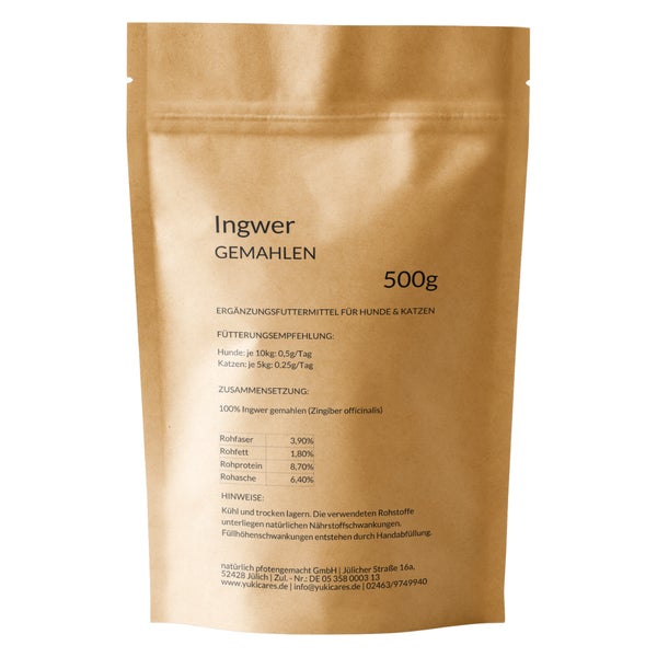Yuki cares Ingwer Pulver für Tiere 400 g