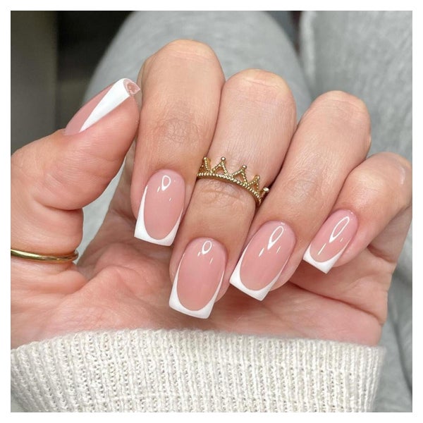 Fingernägel Gel Press On French Tip 30 Stück Acryl Eckig Wei 1 St