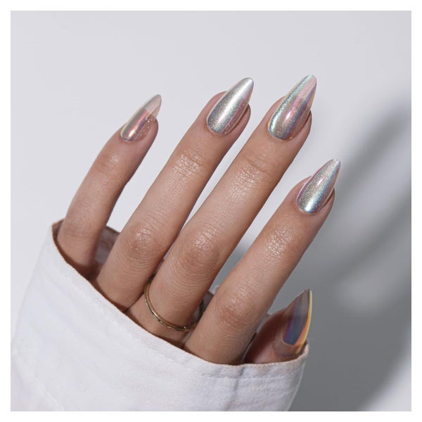Press On Nägel Cat Eye Chrome Mandel Bling Acryl Mittel 30 C 1 St