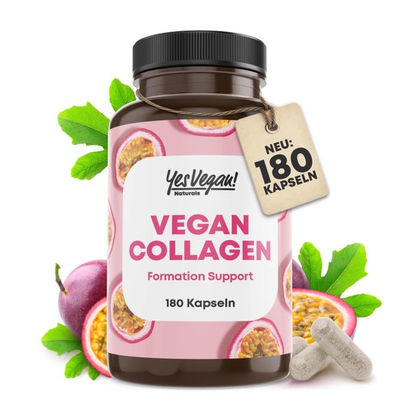 Vegan Collagen (180 Kapseln) mit Aminosäuren, Vitamin A C E, Biotin, Silicium, Zink und Mangan 2 x 180 St