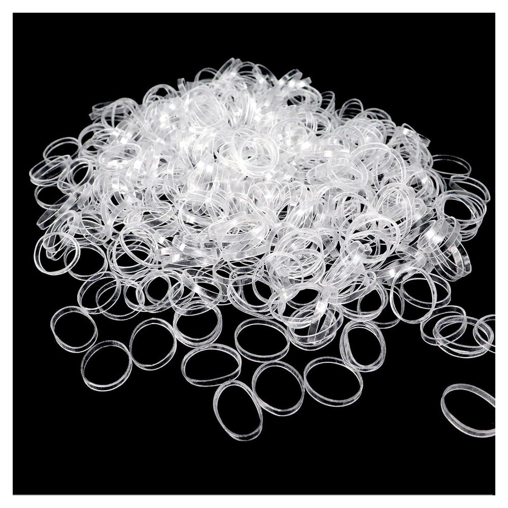 500 Mini Transparente Elastische Haargummis für Kinder Pferd 1 St