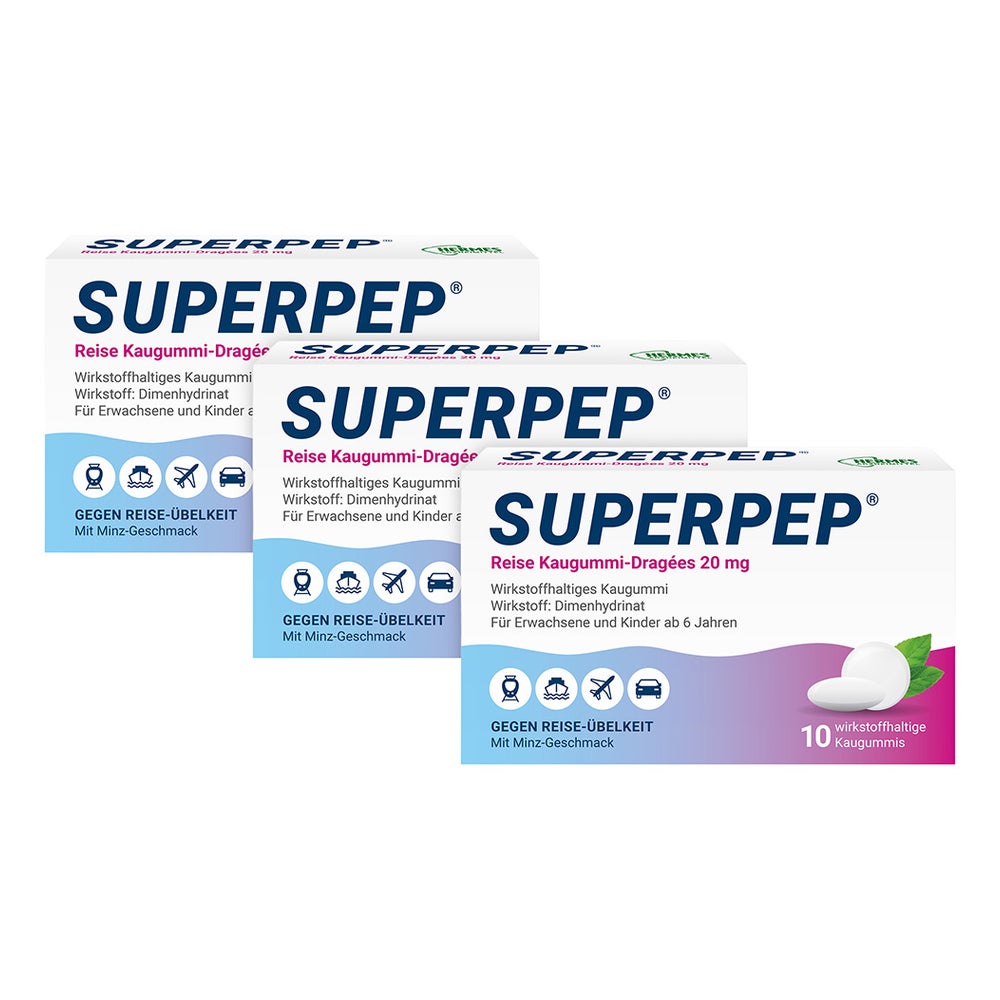 Superpep Reise Kaugummi-Dragées 30 St 3X10 St