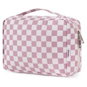Kulturtasche Groß Damen Aufhängen Z-altrosa Schachbrettmuste 1 St