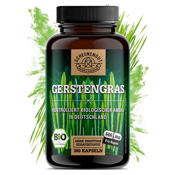 Scheunengut® Bio Gerstengras Kapseln XXL Dose | Das Original 360 St