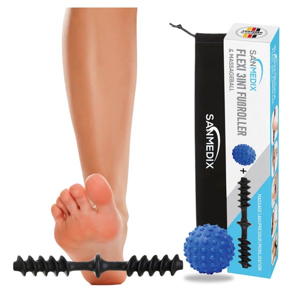 Sanmedix® Faszien-Set - Fußmassageroller & Massageball 1 Set