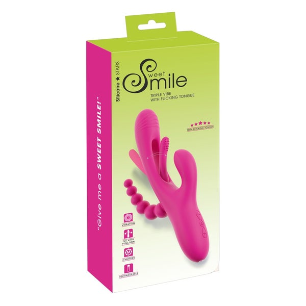 Sweet Smile - Triple-Vibrator mit Flicking Tongue 1 St