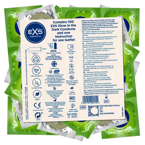 «Glowing Condoms» Leuchtkondome (100 Kondome) 100 St