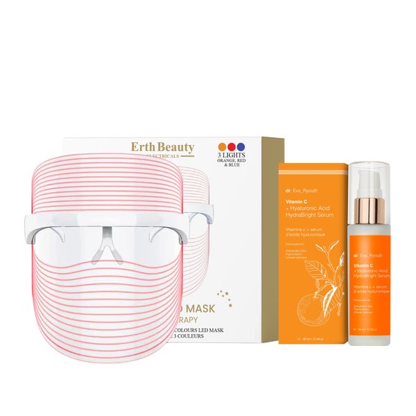 Kabellose LED-Maske mit 3 Farben + Vitamin C + Hyaluronsäure Hydrabright Serum 60 ml 300 g