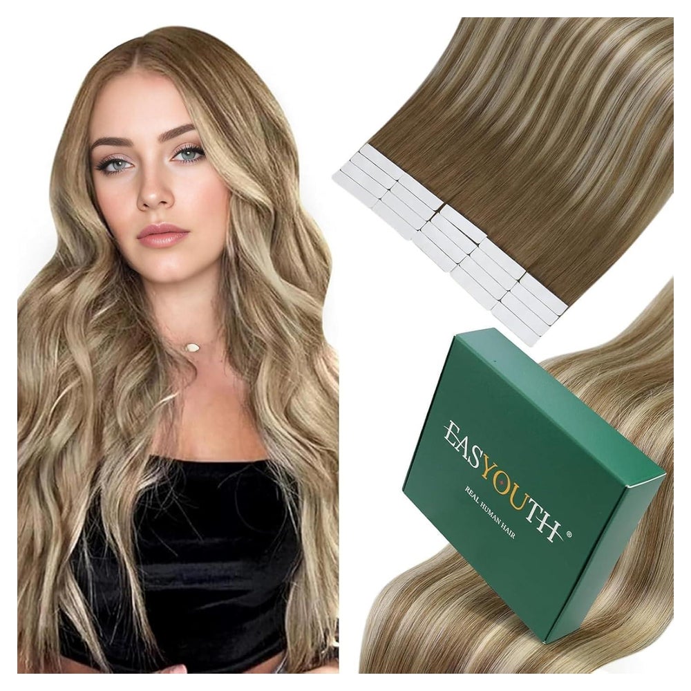 Tape Extensions Echthaar Blond Ombre Balayage Damen 1-11 #6 1 St