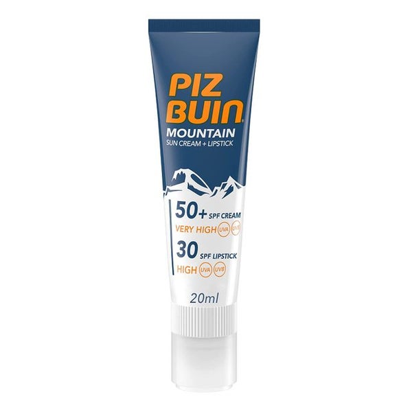 Piz Buin Mountain Sonnencreme und Lippenpflege mit LSF 50+ 20 ml