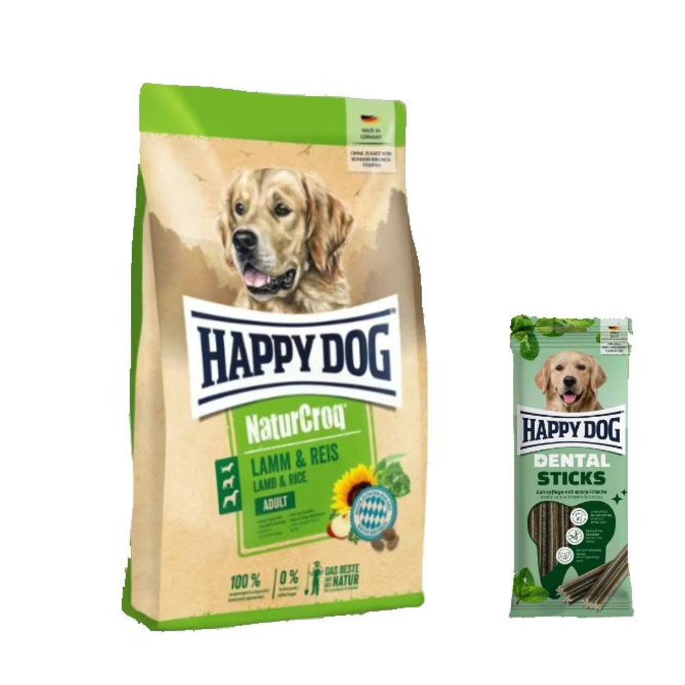 NaturCroq Lamm und Reis + Dental Sticks 15,13 kg
