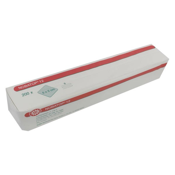 Noba Nobatop 12 Vliesstoffkompressen, 6-fach, 5 x 5 cm, 40 x 200er Pack 8000 St