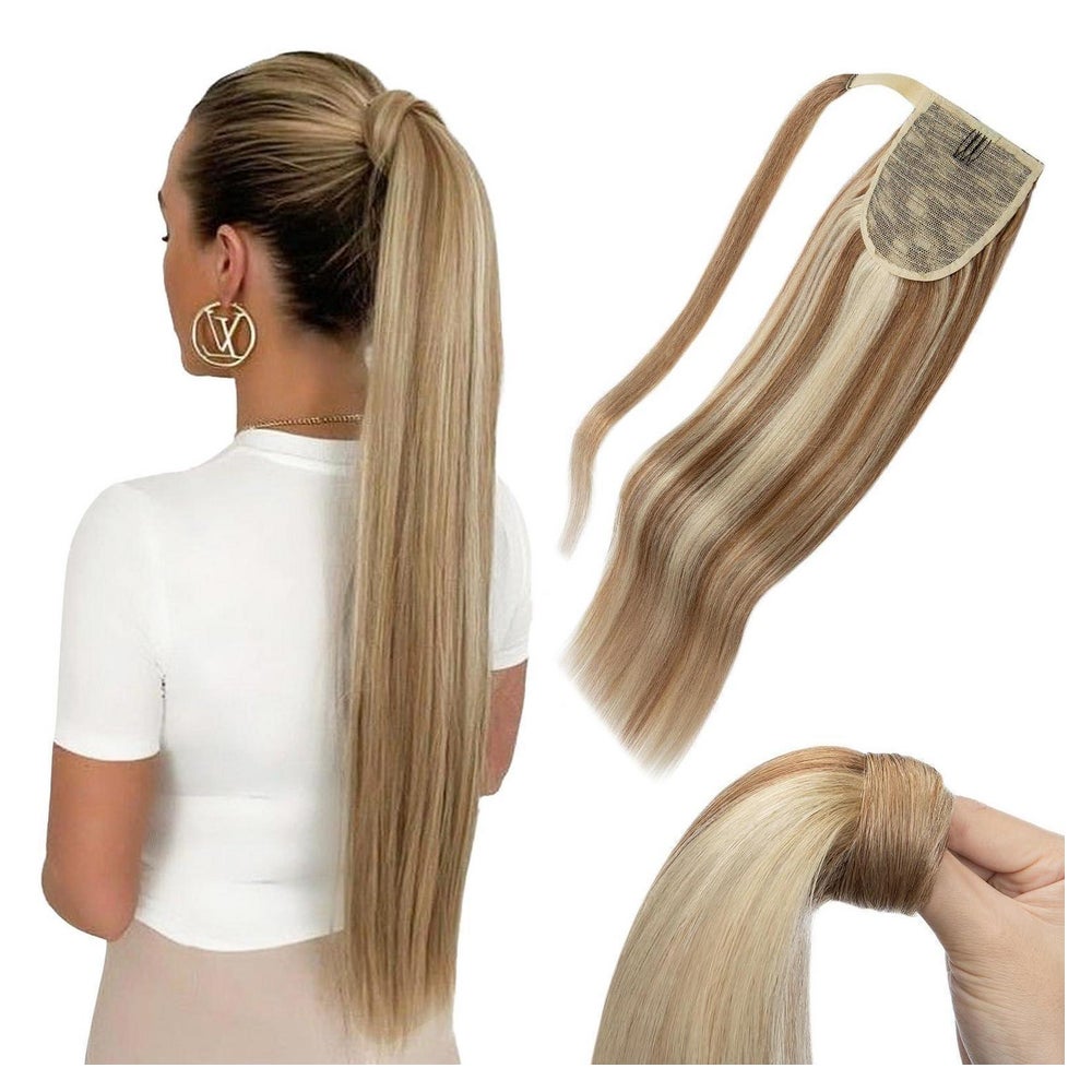 Haarverlängerung Pferdeschwanz 50 cm-95g 12P613 Goldbraun&bl 1 St