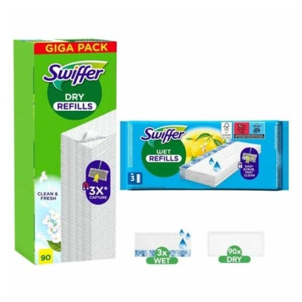 Swiffer Wet & Dry Bodenreinigungstücher 90 trocken + 3 nass 1 St