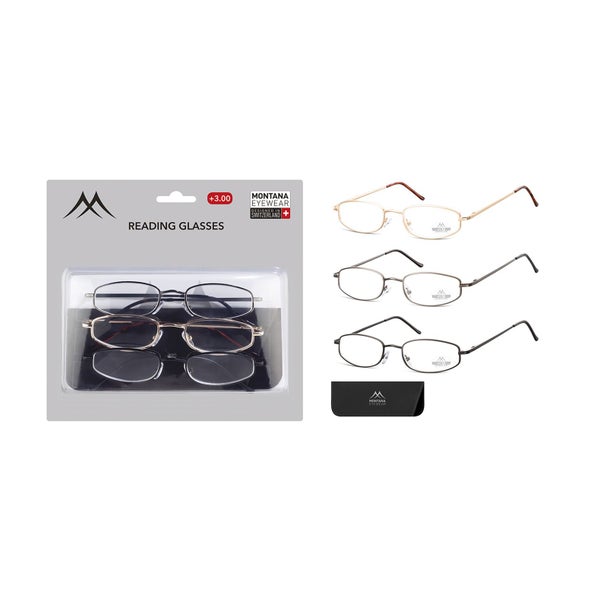 3er Pack Modische Fertiglesebrille +1.50 1 St
